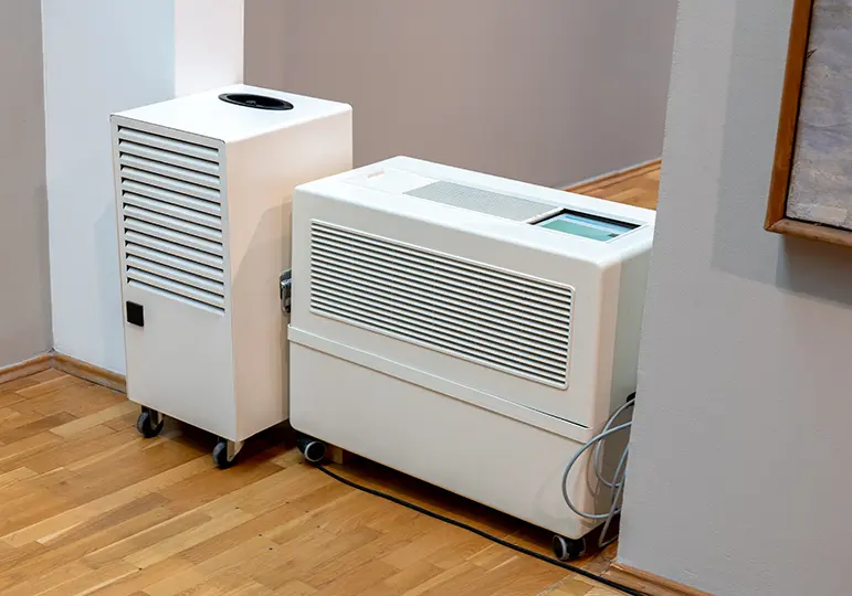 Commercial dehumidifiers in an office